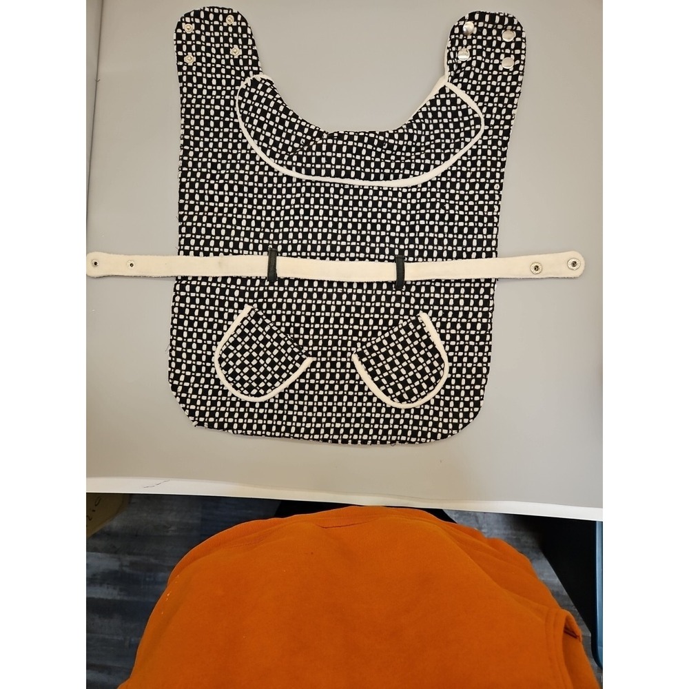 Handmade Quilted Pet Vest Dog Coat Black White Grid Pattern Snap Closure Small